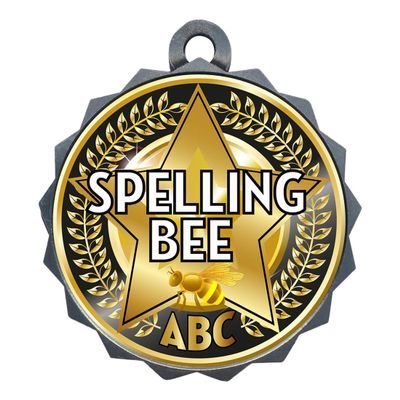 2-1/4 Inch Die-Cast Metal Award Medallion with Antique Silver Finish and Attached 2 Inch Full Color Laminated Sport Insert.