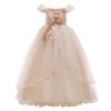 MYRISAM Flower Girl's Embroidery Dress Off-Shoulder Princess Bridesmaid Wedding Birthday Communion Party Formal Long Prom Champagne 6-7T view 1