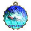 2-1/4 Inch Die-Cast Metal Award Medallion with Antique Gold Finish and Attached 2 Inch Full Color Laminated Sport Insert. view 1