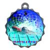 2-1/4 Inch Die-Cast Metal Award Medallion with Antique Silver Finish and Attached 2 Inch Full Color Laminated Sport Insert. view 1