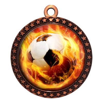 2-1/2 Inch Die-Cast Metal Award Medallion with Antique Bronze Finish and Attached 2 Inch Full Color Laminated Sport Insert.