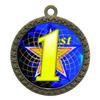 2-1/2 Inch Die-Cast Metal Award Medallion with Antique Gold Finish and Attached 2 Inch Full Color Laminated Sport Insert. view 1