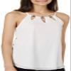 A. Byer Junior's Halter Cut Out Tank, Off White, X-Large view 1