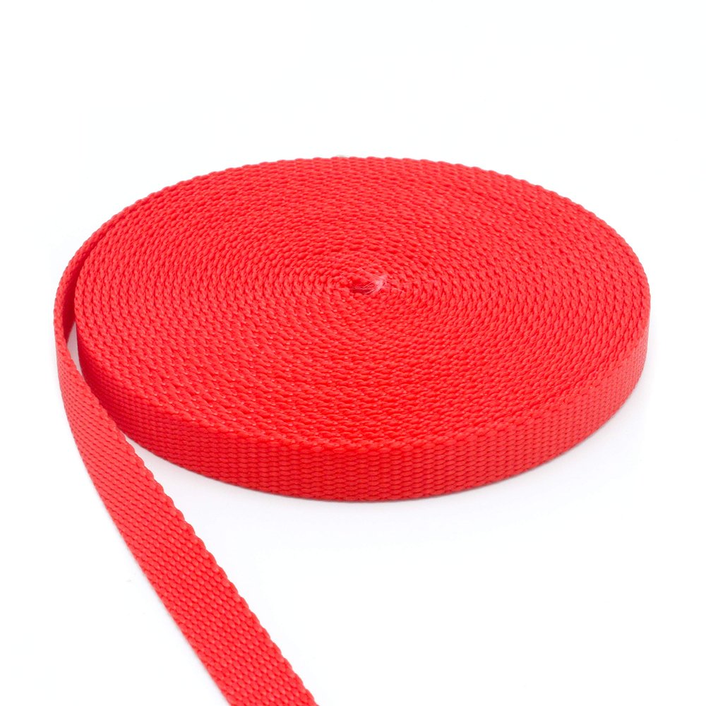 1/2 Inch Width Nylon Webbing - Medium Weight : 5 Yards 1/2" Strap Webbing Plus (Red)
