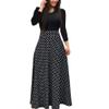 Clopon Women's Long Dress, Floral Print Maxi Dresses for Ladies Winter Long Sleeve Dress (XXL, Black) view 1