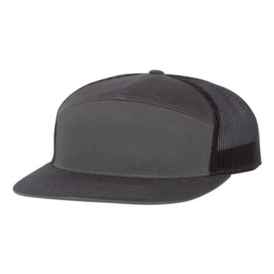 RICHARDSON - Seven-Panel Trucker Cap - 168 w/THP Hat Brush | One Size | Charcoal/Black