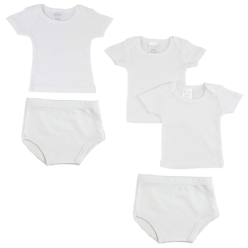 Bambini CS-0532NB Infant T-Shirts & Training Pants White - Newborn