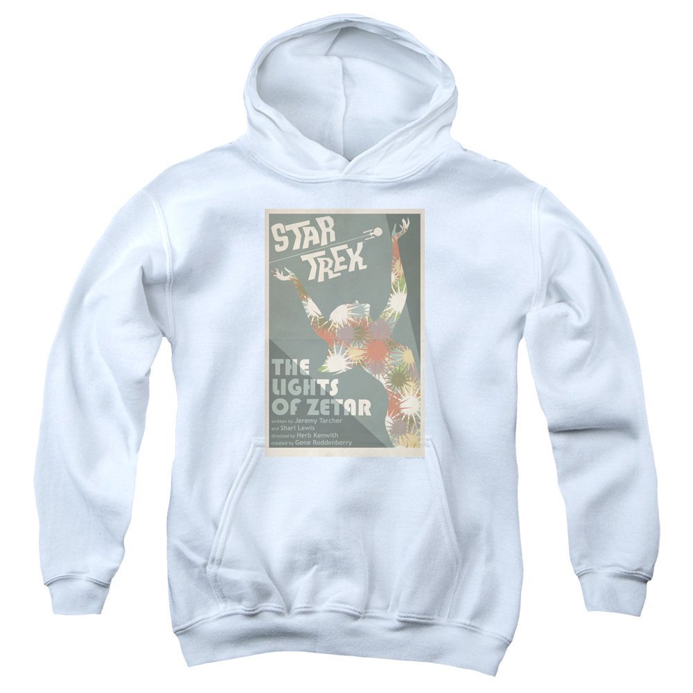Star Trek TOS Episode 73 Unisex Youth Pull-Over Hoodie for Boys and Girls, Large White