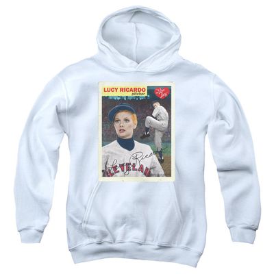 I Love Lucy Trading Card Unisex Youth Pull-Over Hoodie for Boys and Girls, X-Large White