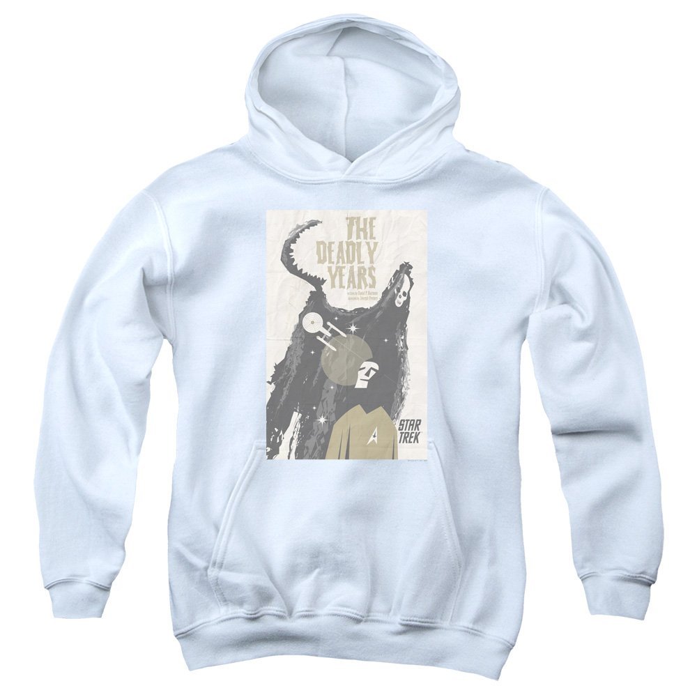 Star Trek TOS Episode 41 Unisex Youth Pull-Over Hoodie for Boys and Girls, Medium White