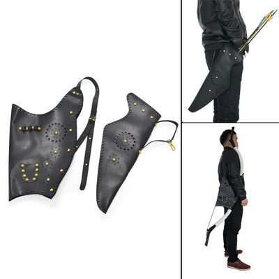 Traditional Archery Leather Recurve Bow Bag Arrow Quiver Holder Waist Hip Back