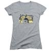 Sun Sun Record Company Juniors' Sheer Fitted V-Neck T Shirt, 2X-Large Athletic Heather view 1
