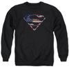 Superman Wartorn Flag Unisex Adult Crewneck Sweatshirt for Men and Women, 2X-Large Black view 1