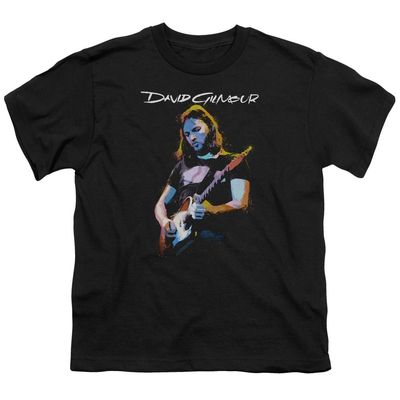 Trevco David Gilmour Guitar Gilmour Unisex Youth T Shirt for Boys and Girls, Small Black