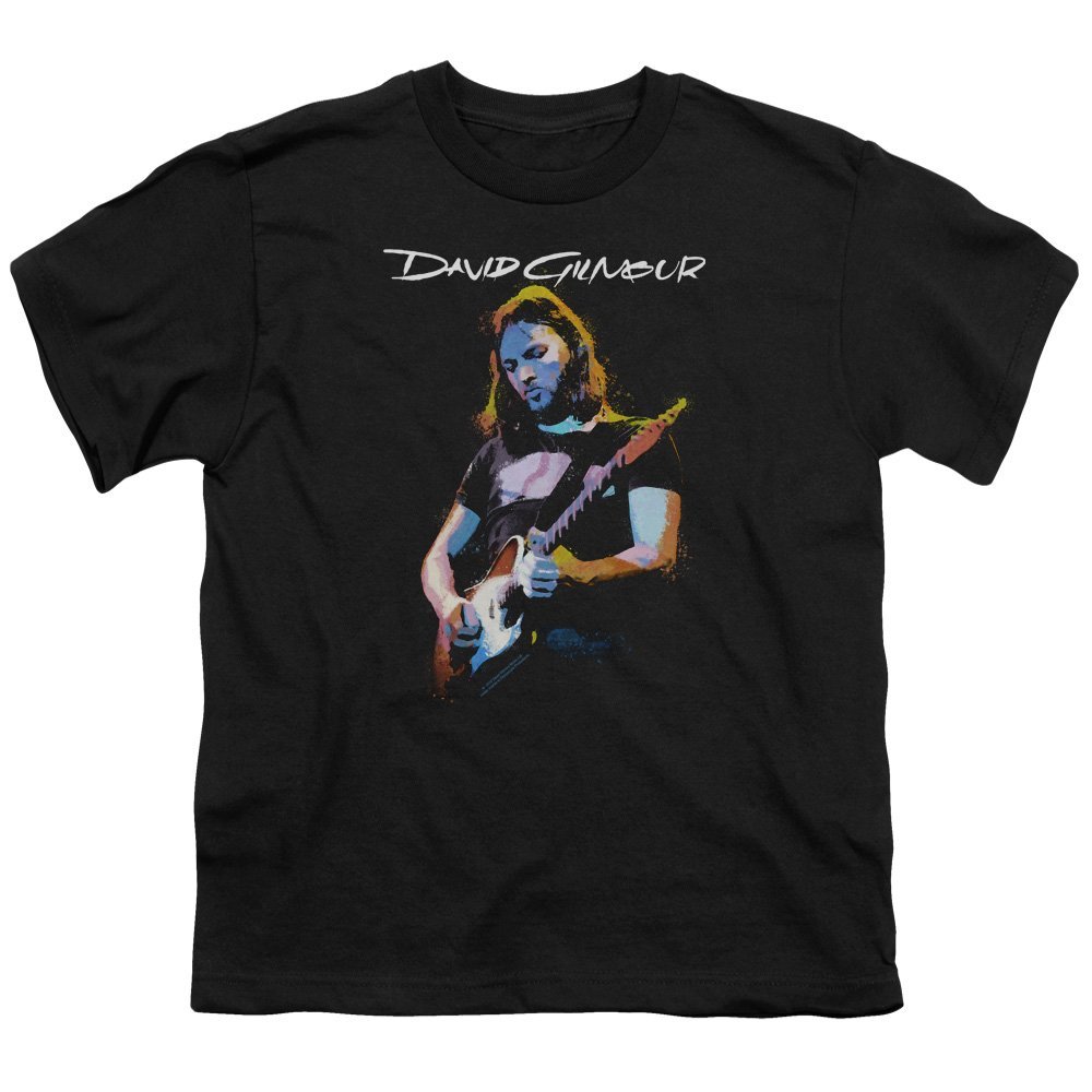 Trevco David Gilmour Guitar Gilmour Unisex Youth T Shirt for Boys and Girls, Small Black