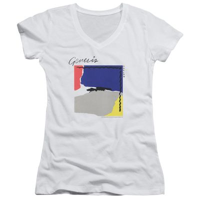 Trevco Genesis Abacab Juniors' Sheer Fitted V-Neck T Shirt, Small White