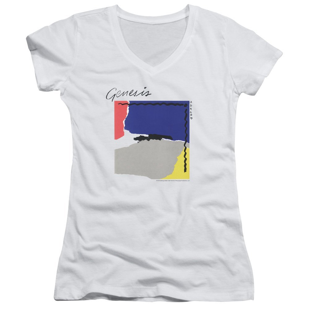 Trevco Genesis Abacab Juniors' Sheer Fitted V-Neck T Shirt, Small White