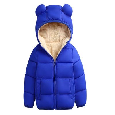Stesti Winter Coat for Baby Girl Bear Ear Warm Hooded Winter Infant Jacket Winter Coat for Baby Boy (2T) Blue