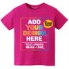 Custom Youth T Shirt Design Your Own Personalized Add Your Image Front Back Side Fuschia view 1