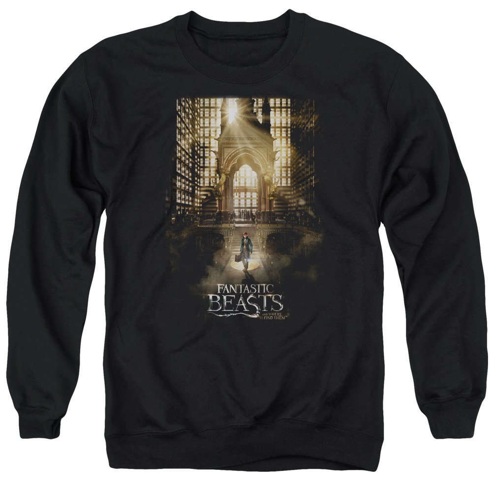 Fantastic Beasts Poster Unisex Adult Crewneck Sweatshirt for Men and Women, 2X-Large Black