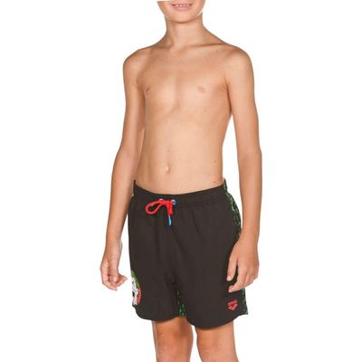 ARENA Superhero Print MaxLife Swim Boxer Swimsuit, Black - Multicolor, Large