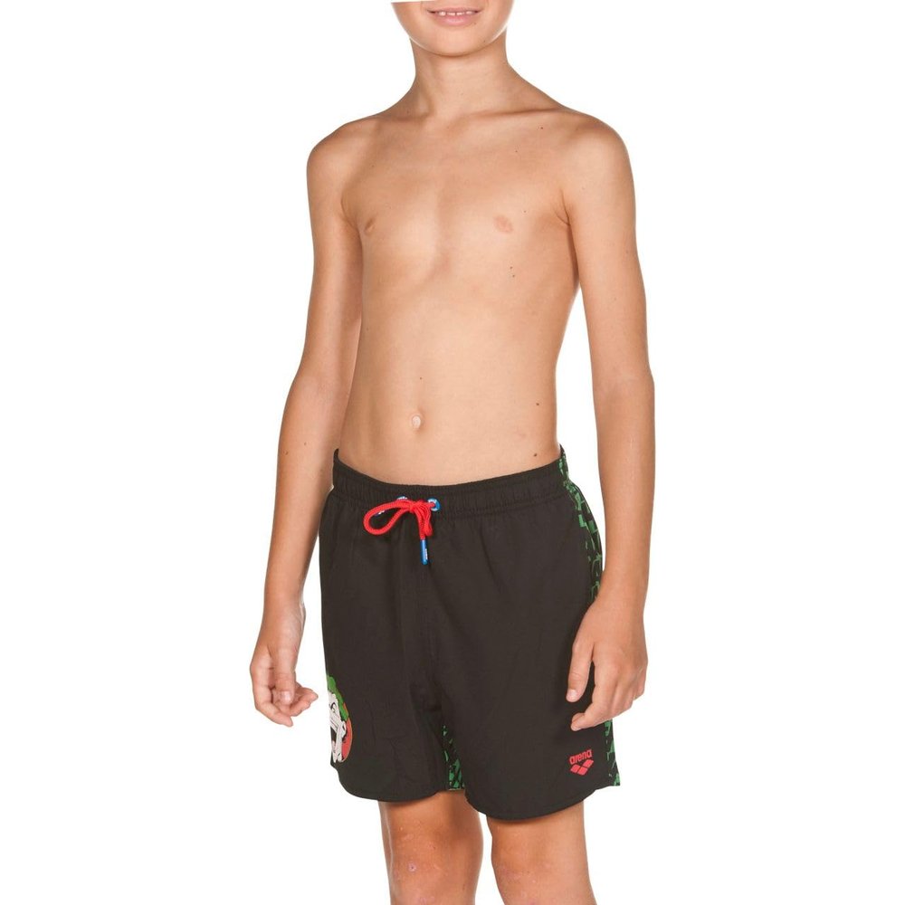 ARENA Superhero Print MaxLife Swim Boxer Swimsuit, Black - Multicolor, Large