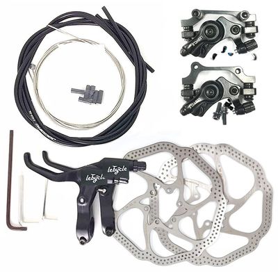 Mountain Bike Disk Brake Set G3/ HS1 Bicycle Disc Brake Kit Front and Rear 160mm Caliper Rotor with Bolts and Cable (HS1 A Disc Brake Set)