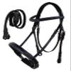 CHALLENGER Cob English Black All-Purpose Trail Leather Bridle Reins 805EB02BK-C view 1