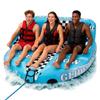 SereneLife 3-Person Inflatable Towable Booster Tube - Heavy-Duty Water Tube Boating Float Tow Raft, Watersports Inflatable Pull Boats/Tubes/Towables w/Foam Seats, PVC Bladder, Handles view 1