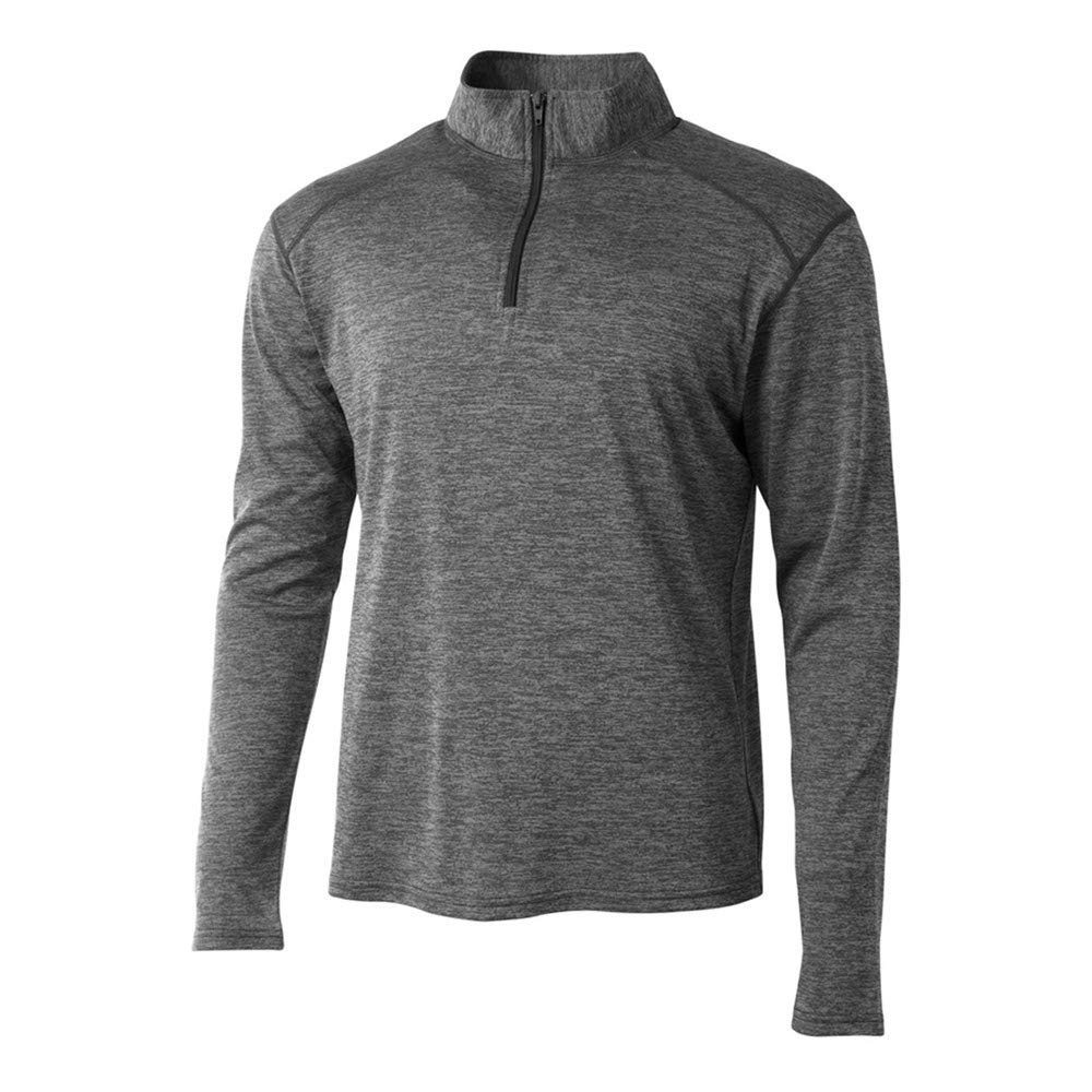 A4 Sportswear Adult Large Charcoal Space Dye 1/4 Zip