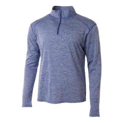 A4 Sportswear Adult Large Light Blue Space Dye 1/4 Zip