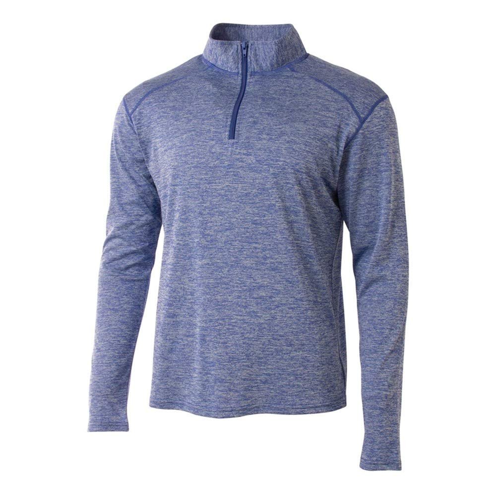 A4 Sportswear Adult Large Light Blue Space Dye 1/4 Zip