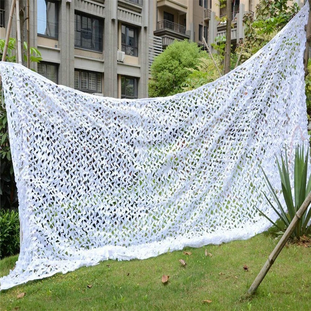 LIYFF-Tarps Military Camouflage Netting Oxford Polyester Reinforced UV Resistant Shade White Camo Net for Sunscreen Nets Camping Shooting Hunting Military Theme Party Decorations