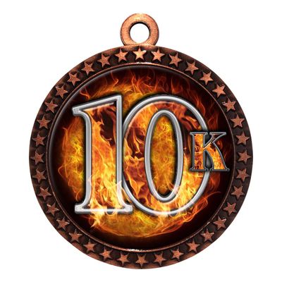 2-1/2 Inch Die-Cast Metal Award Medallion with Antique Bronze Finish and Attached 2 Inch Full Color Laminated Sport Insert.