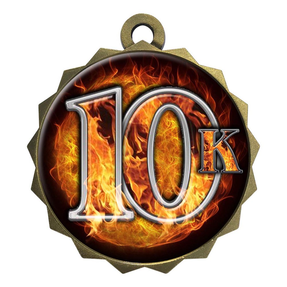 2-1/4 Inch Die-Cast Metal Award Medallion with Antique Gold Finish and Attached 2 Inch Full Color Laminated Sport Insert.