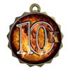 2-1/4 Inch Die-Cast Metal Award Medallion with Antique Gold Finish and Attached 2 Inch Full Color Laminated Sport Insert. view 1