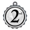 2-1/4 Inch Die-Cast Metal Award Medallion with Antique Silver Finish and Attached 2 Inch Full Color Laminated Sport Insert. view 1