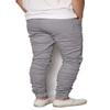 URBANJ Men's Slim Fit Biker Jogger Pants with Shirring Detail S-5XL (L, Grey) view 2