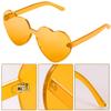 Maxdot Heart Shape Sunglasses Rimless Transparent Heart Glasses Party Favors (Orange) view 3