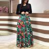 Clopon Women's Long Dress, Floral Print Maxi Dresses for Ladies Winter Long Sleeve Dress (XL, Green) view 2