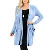 NE PEOPLE Womens Basic Long Cargidan - Classic Long Sleeve Open Front Slouchy Pockets Cardigan view 1