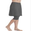 Micosuza Womens Skirted Swim Capris Sun Protective UPF 50+ Swimming Tight with Attached Skirt Sport Leggings Grey view 3