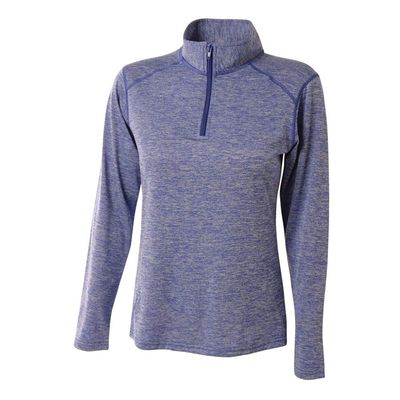 A4 Sportswear Ladies 2XL Light Blue Space Dye 1/4 Zip