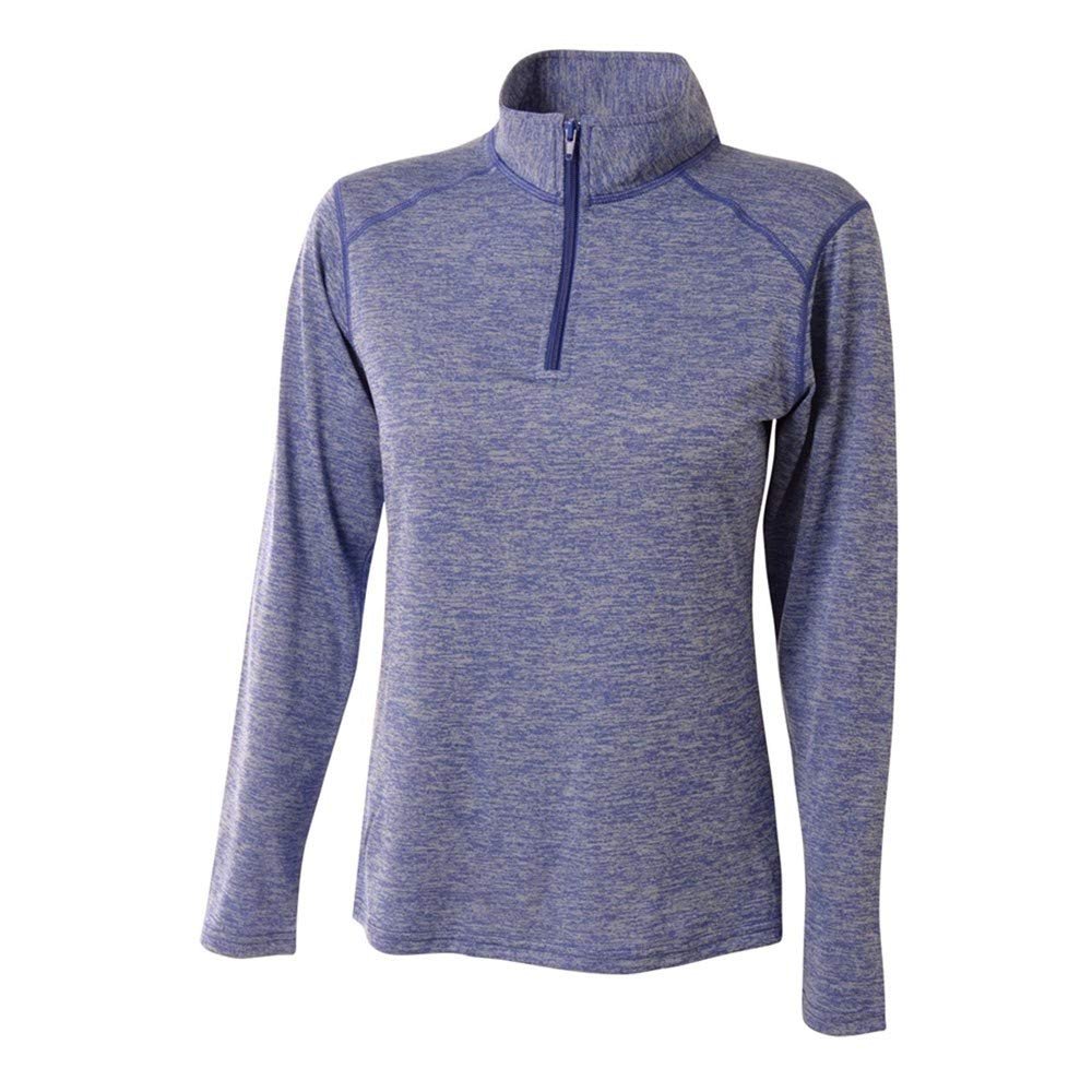 A4 Sportswear Ladies 2XL Light Blue Space Dye 1/4 Zip