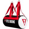 TITLE Boxing Premier Leather Uppercut Bag, Black/Red/White, 60 lbs - Uppercut Bag, Specialty Punching Bag, Angle Punching Bag, Punching Bag, Heavy Bag, Hanging Punching Bag for Adults view 2