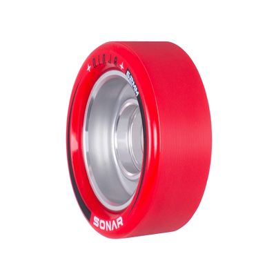 Riedell Ninja Speed Wheels - Sonar Roller Skate Wheels - 4 Pack of 62mm x 43mm | Red | 90A