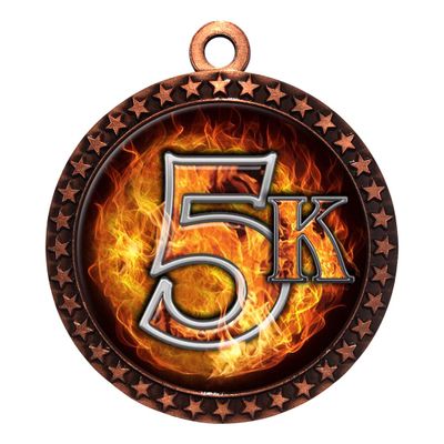 2-1/2 Inch Die-Cast Metal Award Medallion with Antique Bronze Finish and Attached 2 Inch Full Color Laminated Sport Insert.