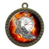 2-1/2 Inch Die-Cast Metal Award Medallion with Antique Gold Finish and Attached 2 Inch Full Color Laminated Sport Insert. view 1