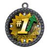 2-1/2 Inch Die-Cast Metal Award Medallion with Antique Silver Finish and Attached 2 Inch Full Color Laminated Sport Insert. view 1