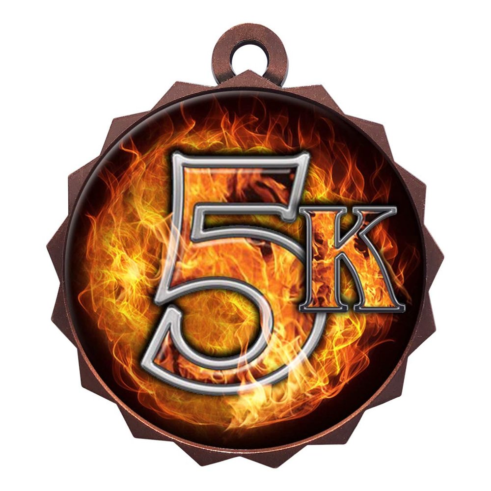 2-1/4 Inch Die-Cast Metal Award Medallion with Antique Bronze Finish and Attached 2 Inch Full Color Laminated Sport Insert.